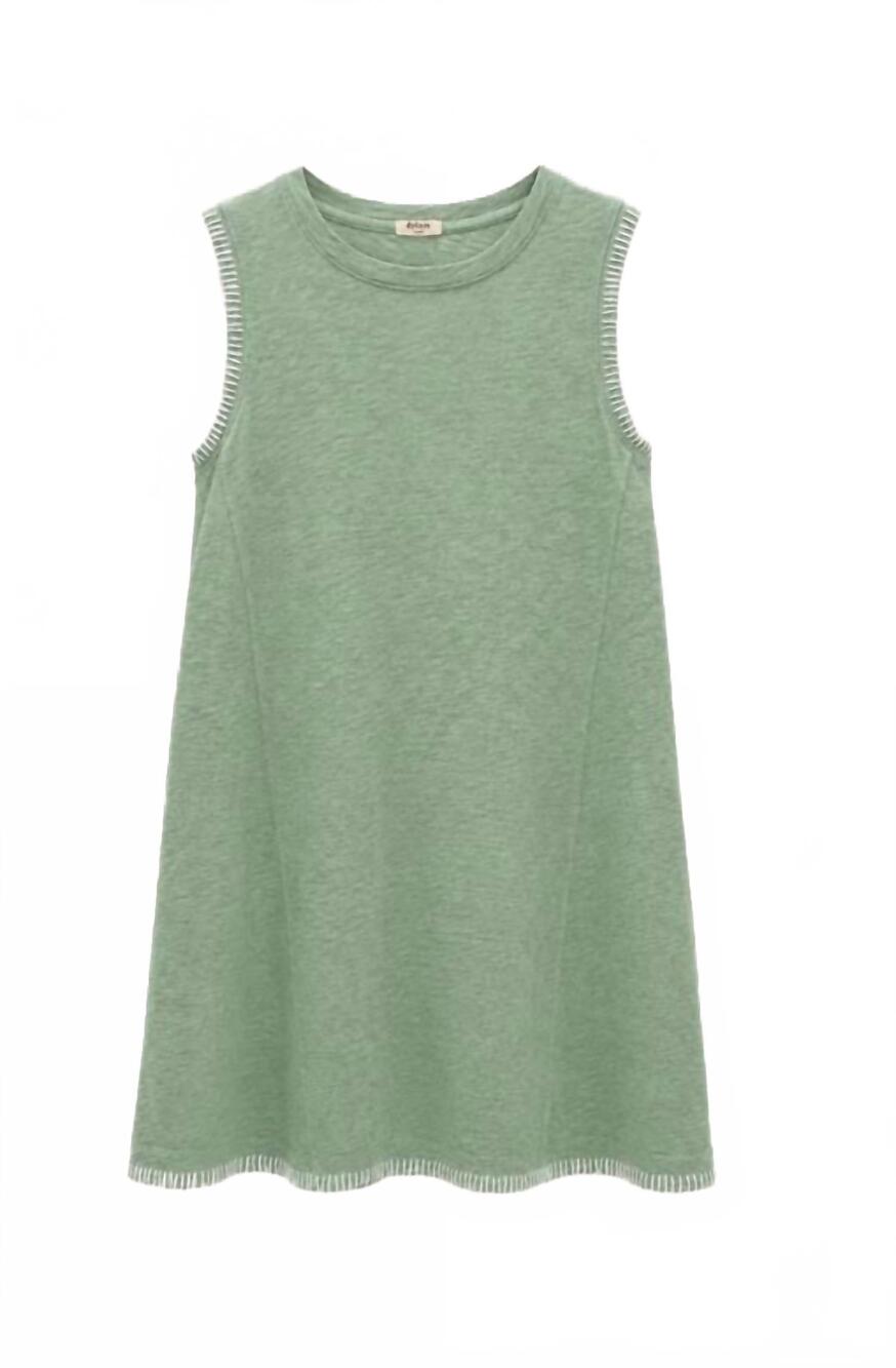 NEW DYLAN women's rae whip stitch tank dress in fresh green